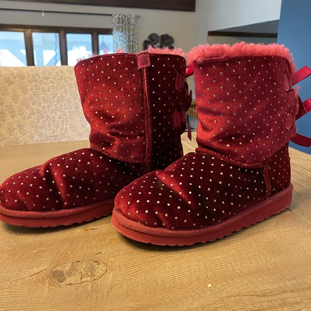 Ugg Bailey Bow Velvet Metallic Dot Boots
